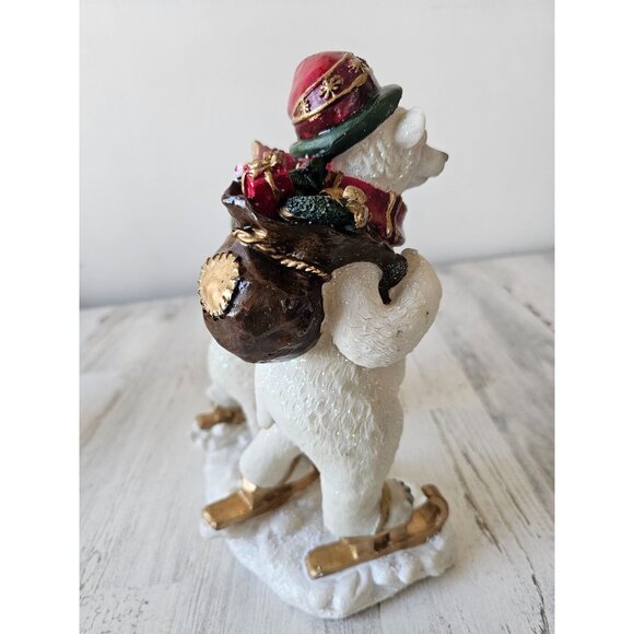 Polar bear skater skiers figurine statue large Xmas decor family - Picture 7 of 10